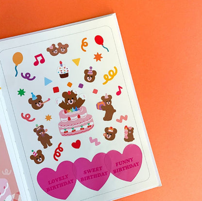 Birthday Bear sticker (2ea)