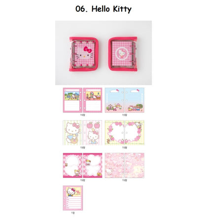 Sanrio 3 Ring Mini Binder Journal, Hello Kitty, My Melody Transparent Clear Cover Diary Album